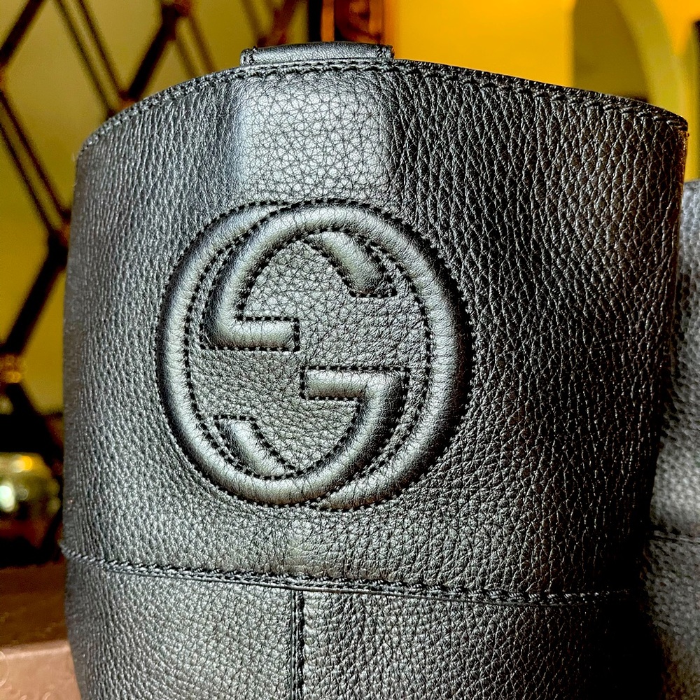 Gucci black leather boots